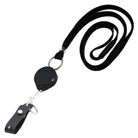 Key-Bak Round HD Super Duty  MINI-BAK, Black, Lanyard, Hi-Capacity Strap/Split Ring, POLY 0AC5-00A4-H